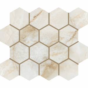 Onice Gold Rectified Glazed Porcelain - Matte or Polished - 3x3 Hex Mosaic- Collections