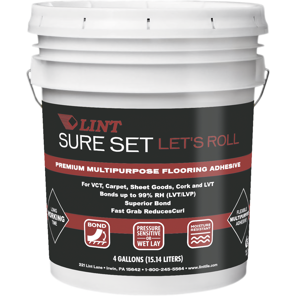 3 gal Sure Set Let's Roll Adhesive - Pressure Sensitive Flooring Glue