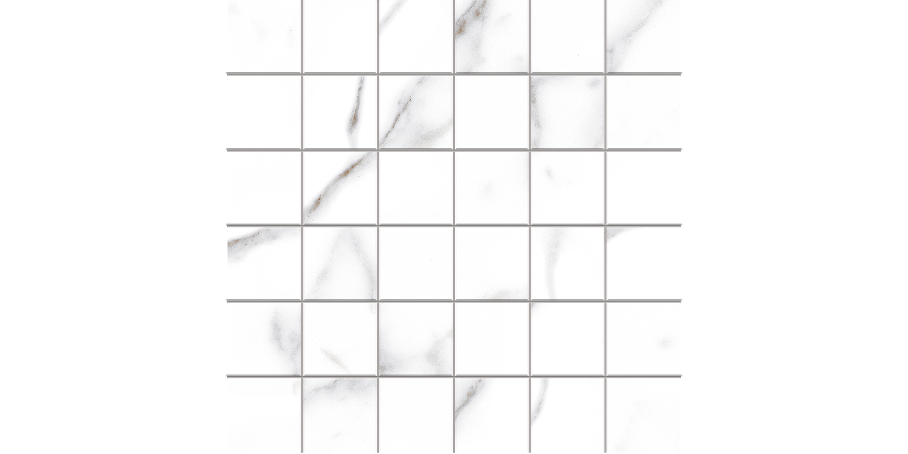 2X2 Pressed Ceramic - Aura Bianco Mosaics - Satin Finish