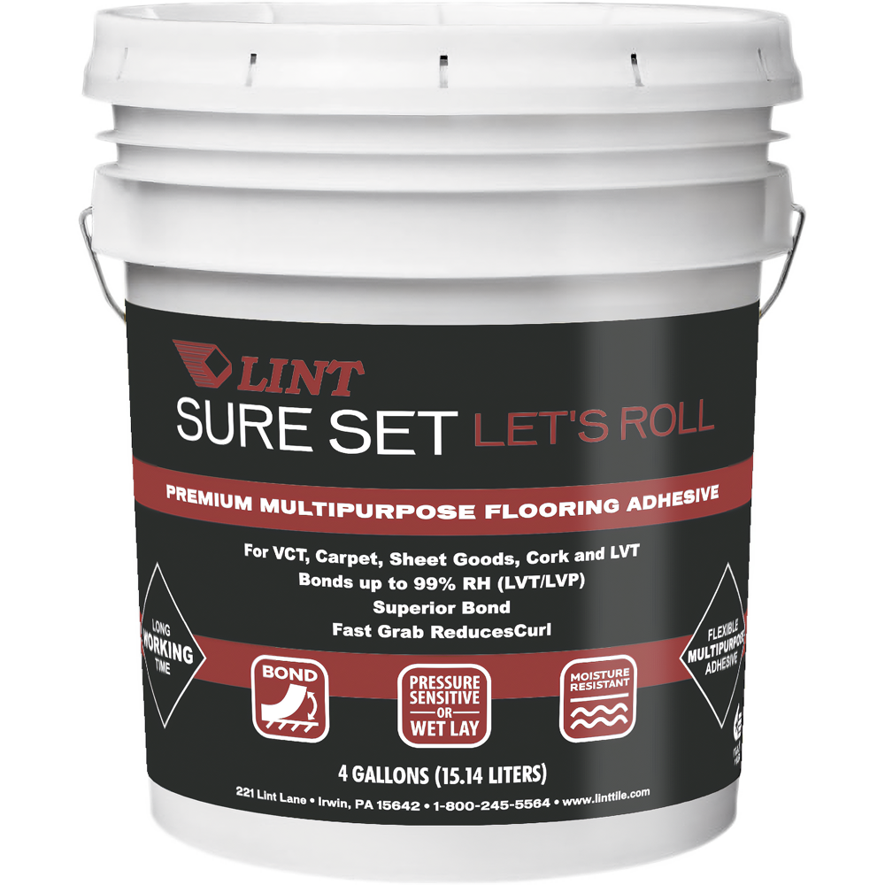 3 gal Sure Set Let's Roll Adhesive - Pressure Sensitive Flooring Glue