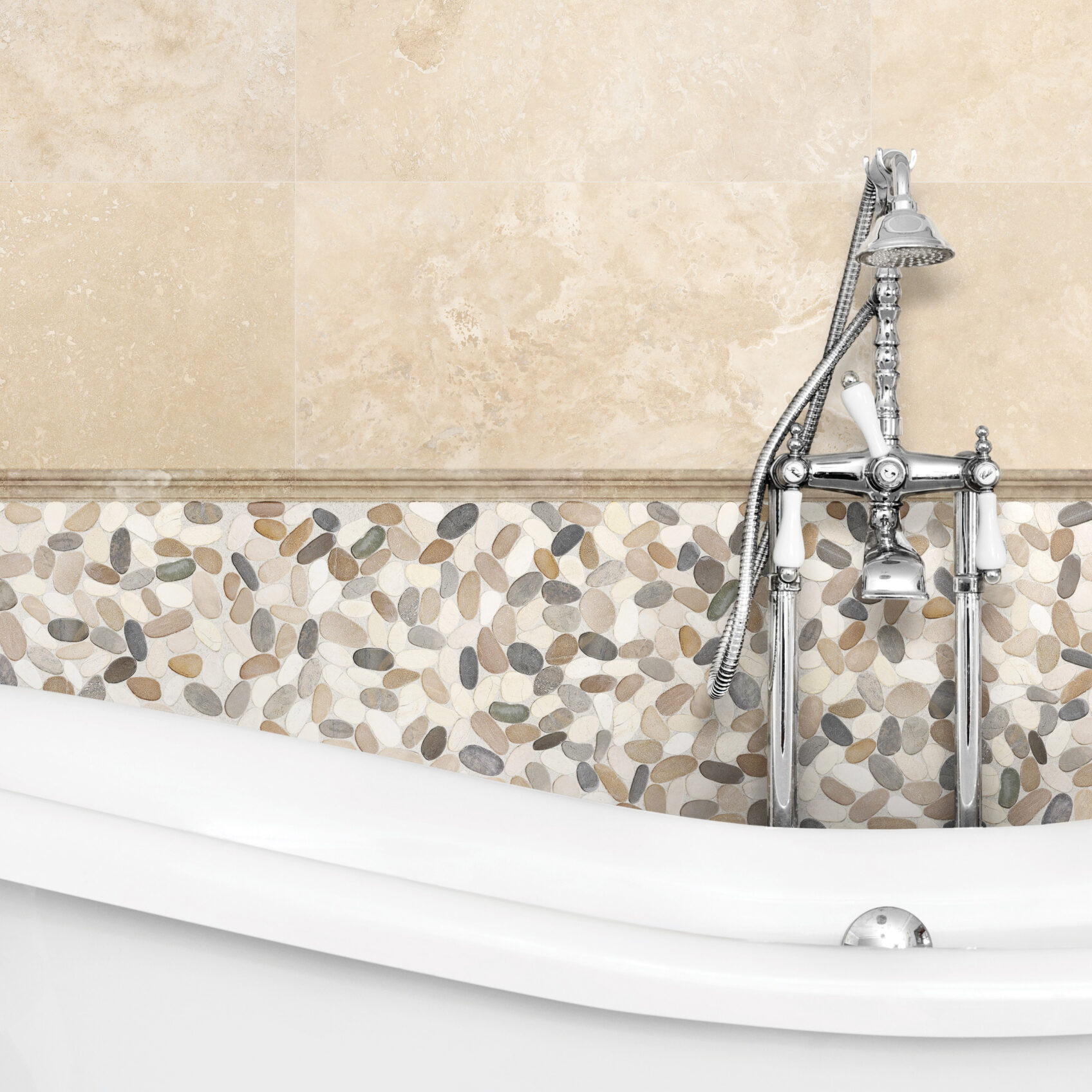 Lifestyles for Harmony Warm Blend Flat Pebble Mosaics